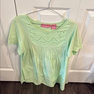 Woman Within Green Short Sleeve Top Medium